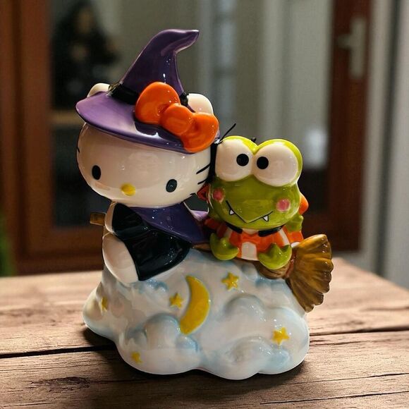 Hello Kitty Witch And Keroppi Frog Halloween Figure- Blue Sky Clayworks NWT - Picture 1 of 6